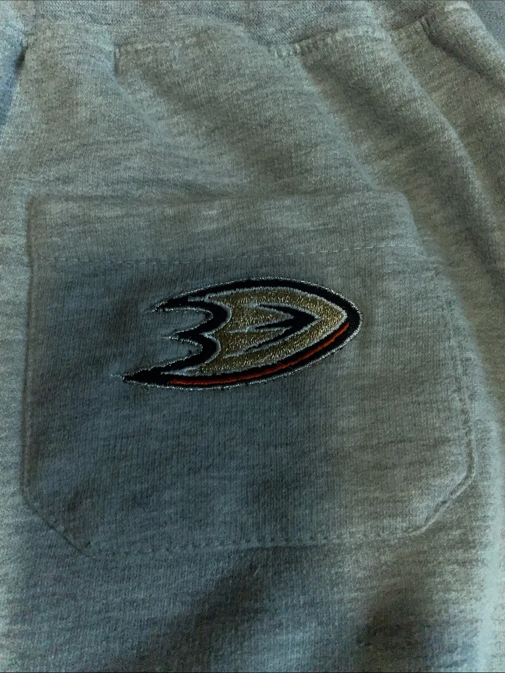 Reebok Gray Sweatpants with Orange 'DUCKS' NHL Hockey | Kids 14